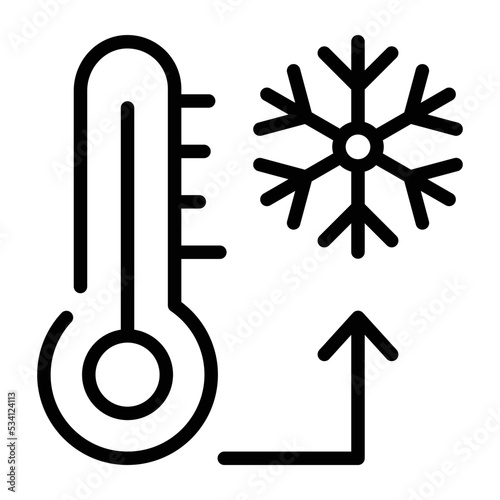 A customizable outline icon of cold 