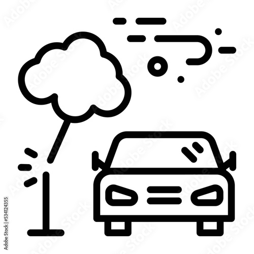 A handy linear icon of windstorm 