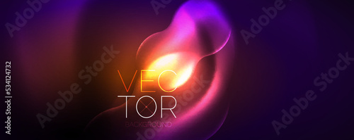 Neon glowing waves, magic energy space light concept, abstract background wallpaper design