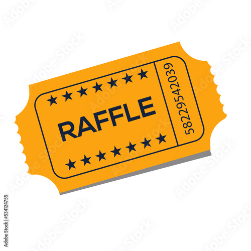 Raffle event ticket stock illustration.