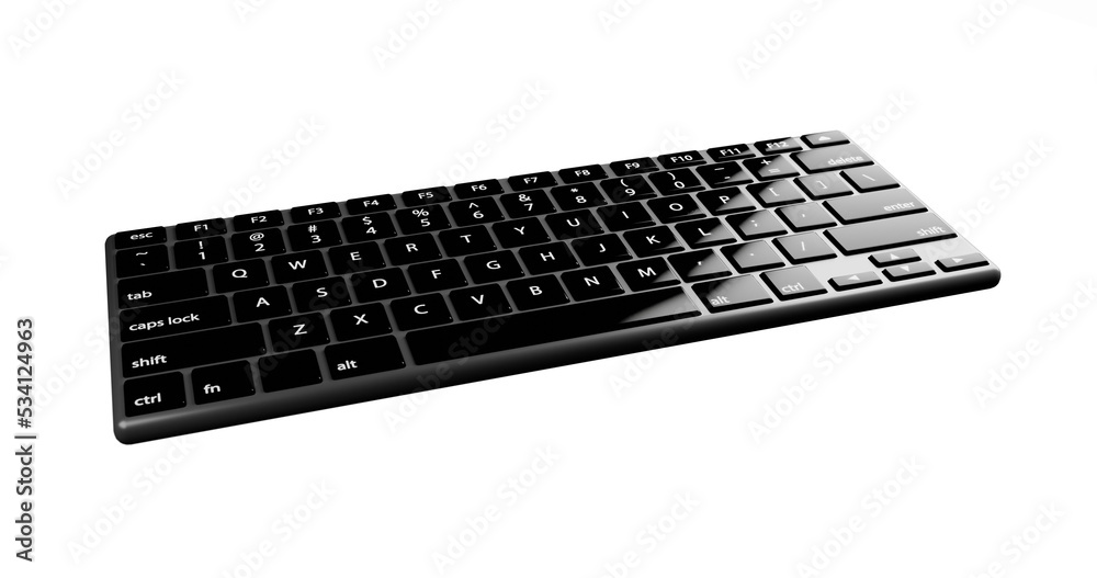 computer keyboard isolated on white