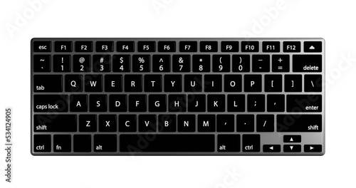 computer keyboard isolated on white
