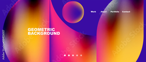 Colorful metallic geometric shapes minimal abstract background