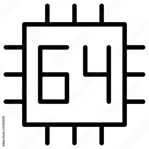 64 bit chip icon photo