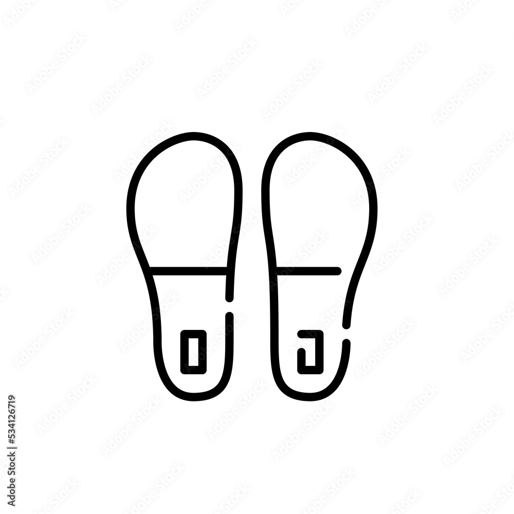 Pair of hotel slippers. Pixel perfect, editable stroke icon Pair of hotel slippers. Pixel perfect, editable stroke icon