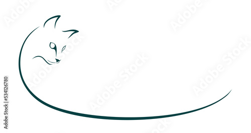 The round symbol of stylized cat.