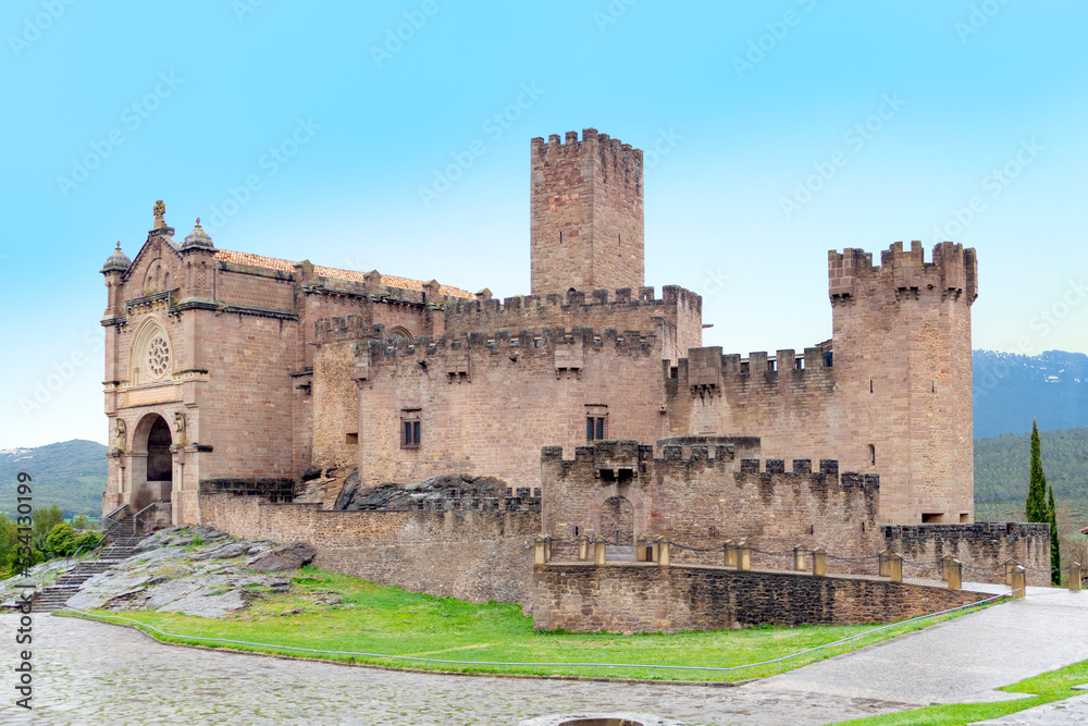 Castle of Xavier is located on a hill in Navarre