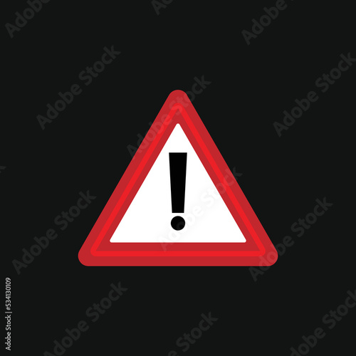 warning triangle sign isolated in black