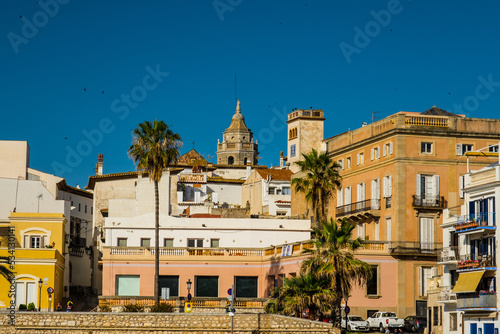 View of the old streets at Sitges, a Spanish Beach Resort