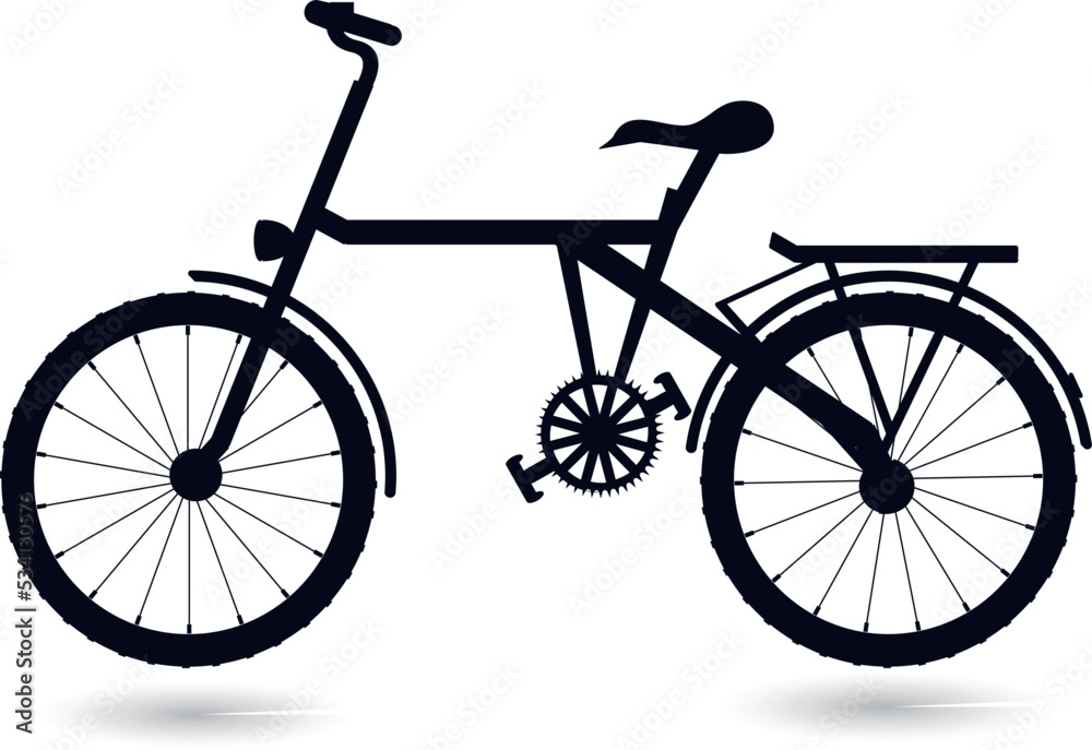 Bicycle isolated vector Silhouettes