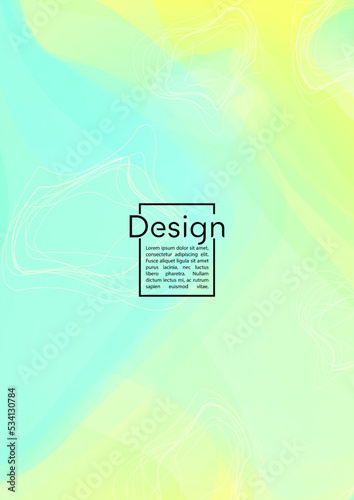 Futuristic Geometric Cover Design with Gradient and Abstract Lines, Figures for your Business. Template Fluid Rainbow Poster Design, Gradient Flow Effect for Electronic Festival.