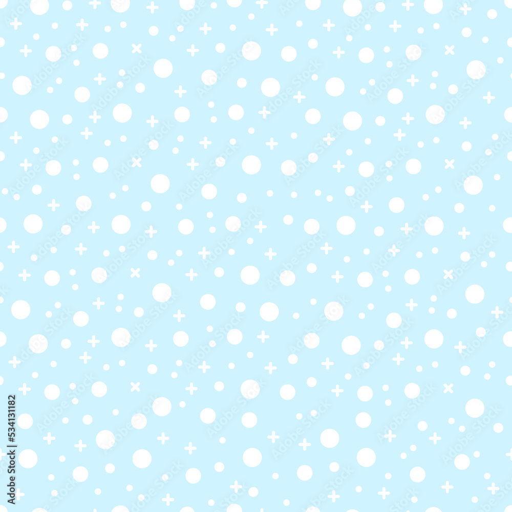 Seamless pattern with Chemical elements on blue background.