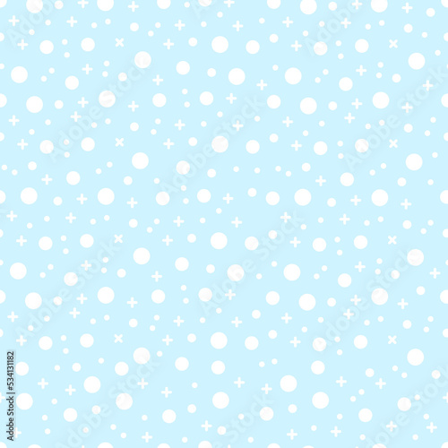 Seamless pattern with Chemical elements on blue background.