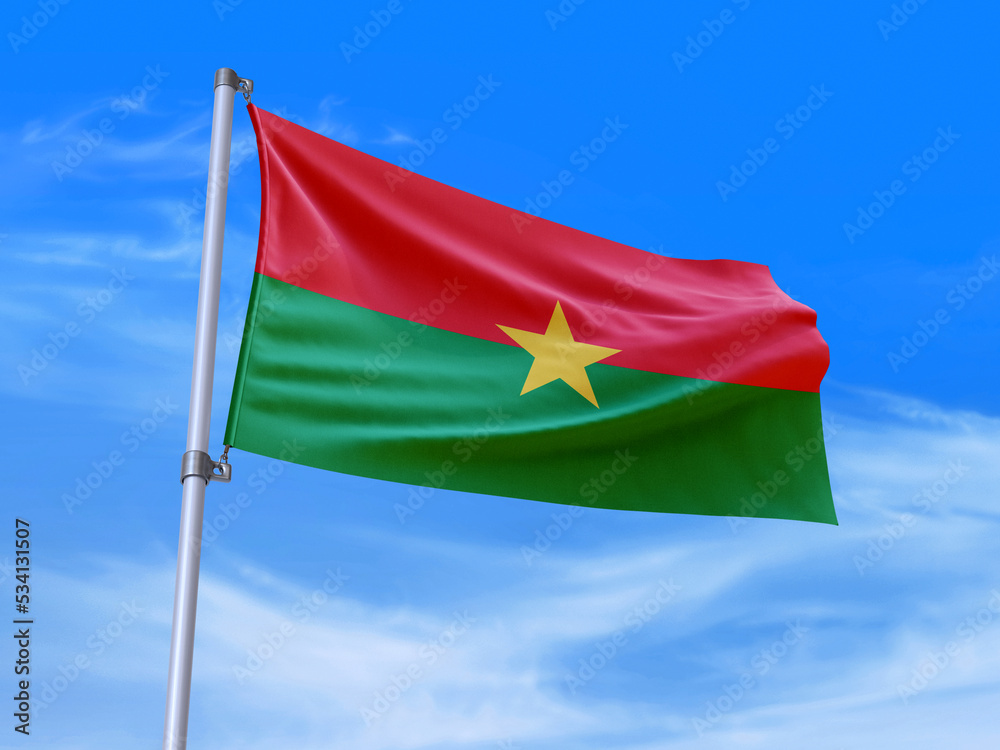 Burkina Faso flag waving in the wind Burkina Faso flag waving in the wind