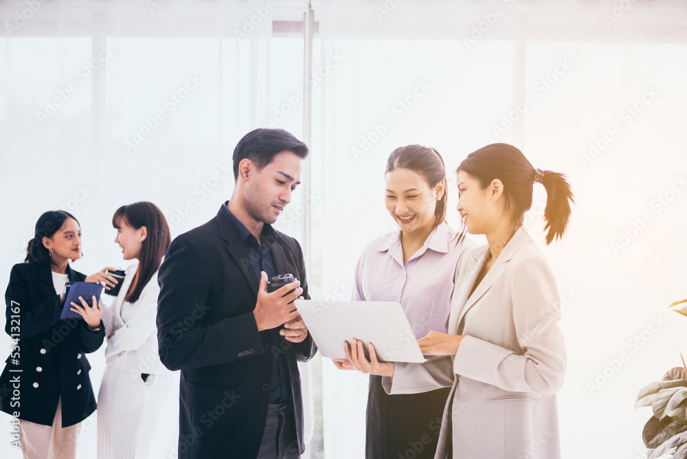 Business asian people sharing ideas and working a new project in office,Business teamwork concept Business asian people sharing ideas and working a new project in office,Business teamwork concept