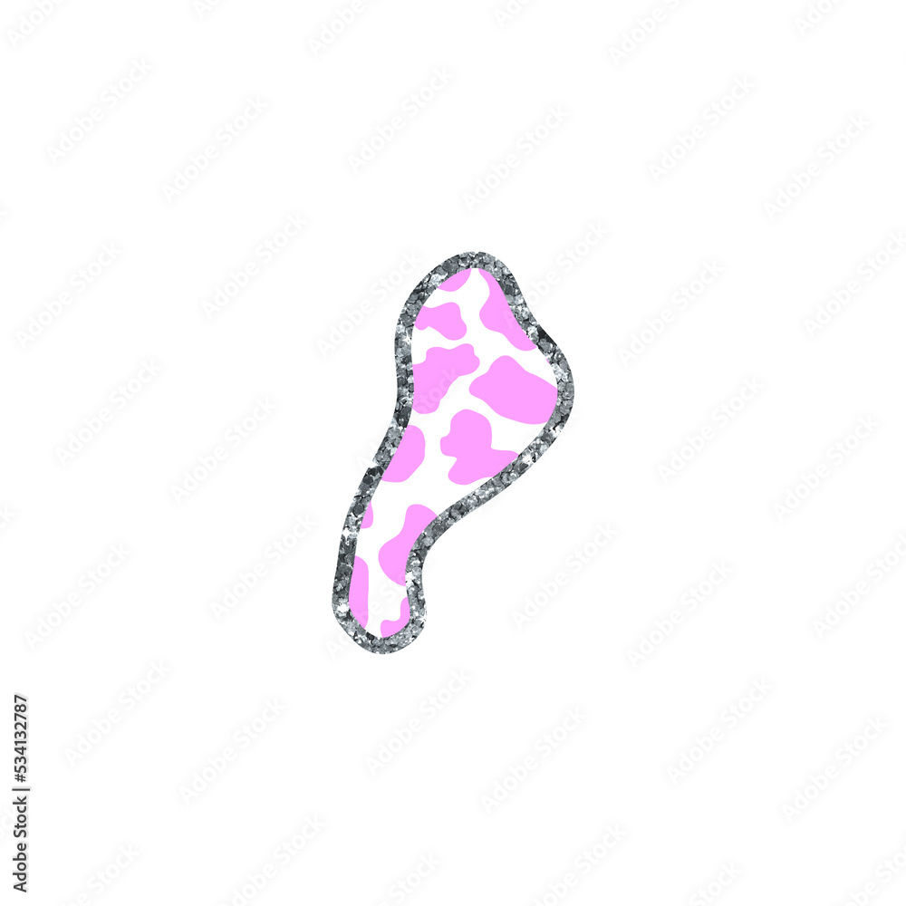 Purple Cow Pattern And Silver Sparkling Glitter Outline Purple Cow Pattern And Silver Sparkling Glitter Outline
