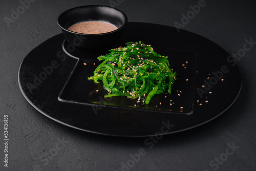 Wakame seaweed salad with sesame seeds