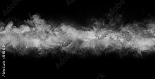 Abstract smoke texture frame over black background. Fog in the darkness. Natural pattern. © Acronym