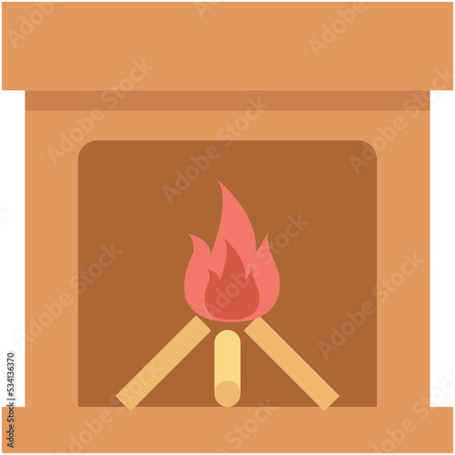 Fireplace Vector Icon 
