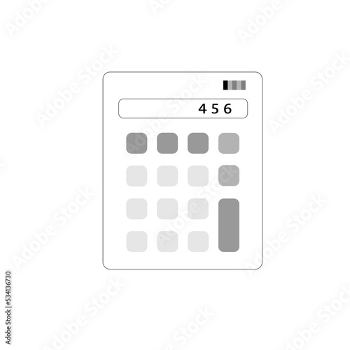 Calculator icon. Solar powered calculator line image