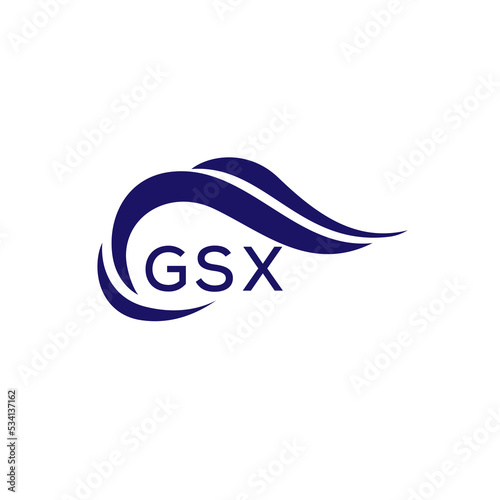 GSX letter logo. GSX blue image on white background. GSX Monogram logo design for entrepreneur and business. GSX best icon.
 photo