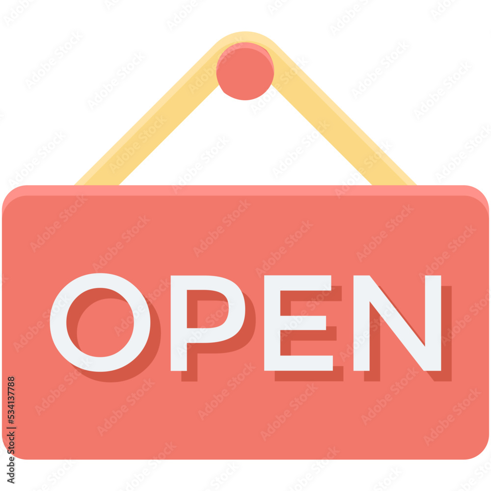 Open Signboard Vector Icon Open Signboard Vector Icon