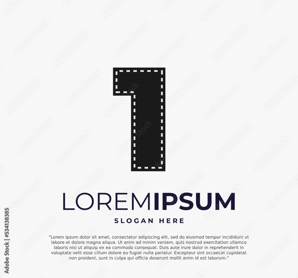 Number 1 logo for strip film vector illustration and white background Number 1 logo for strip film vector illustration and white background