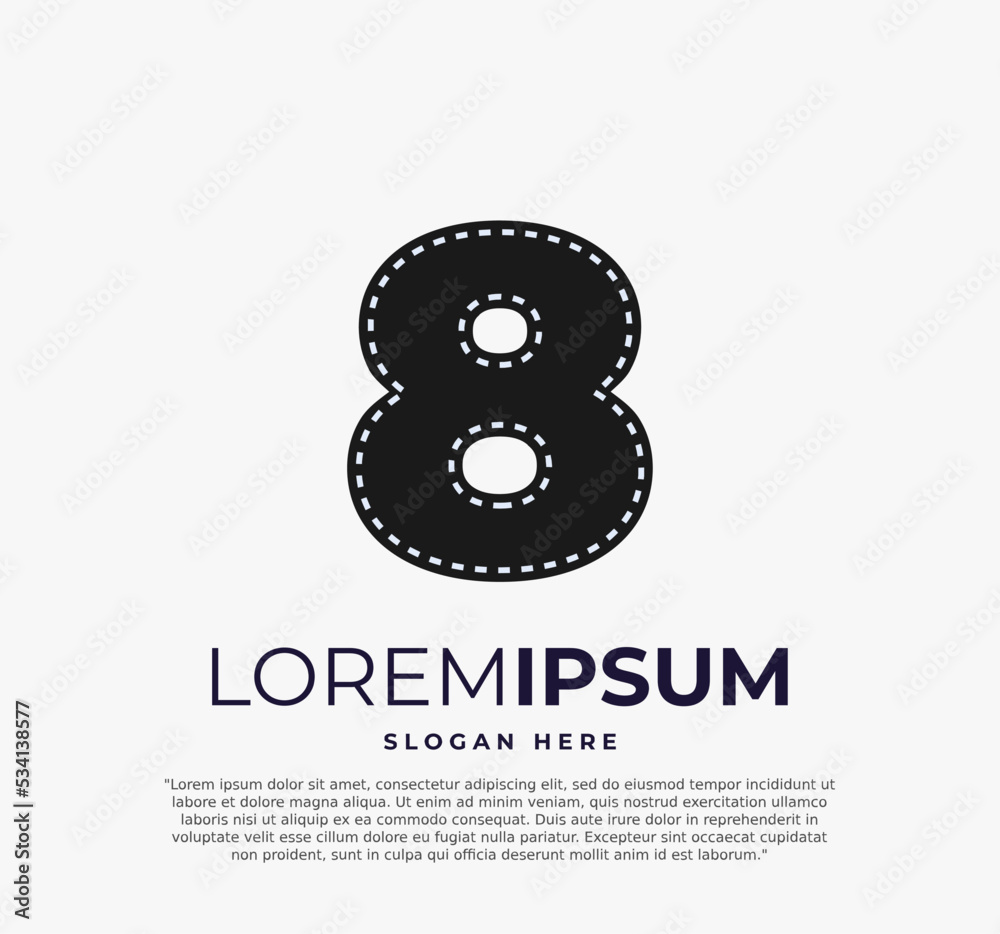 Number 8 logo for strip film vector illustration and white background Number 8 logo for strip film vector illustration and white background
