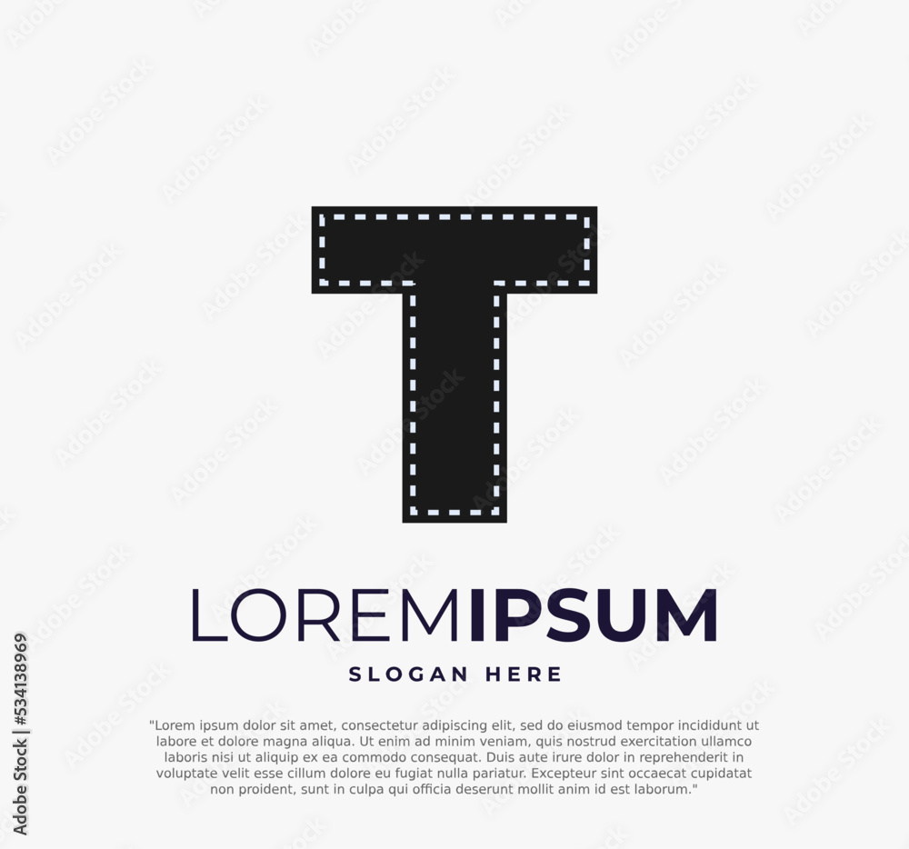 Obraz premium letter T logo for strip film vector illustration and white background