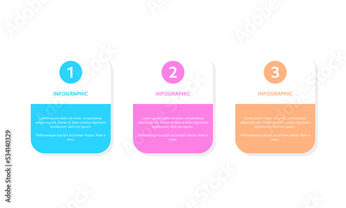 Business infographic timeline with 3 steps option. Business infographic template. Presentation infographics template with timeline process. Infographic timeline process.
