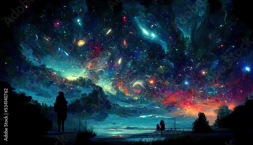 Phantasy Vast Galaxy Abstract Space Nebula Cosmos Art Illustration