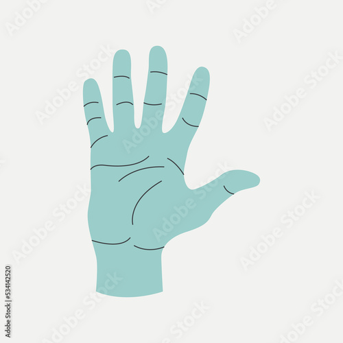 Set of gestures colourful human hands counting. Fingers expressing the numbers 5. Showing fingers to count from one to five. Voting and pointing, hi-five, number one finger, election vote.