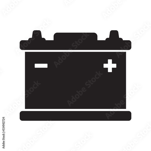 Car battery icon collection. Energy power accumulator. Automotive charge sign. Auto battery symbols isolated on white background. Vector illustration.