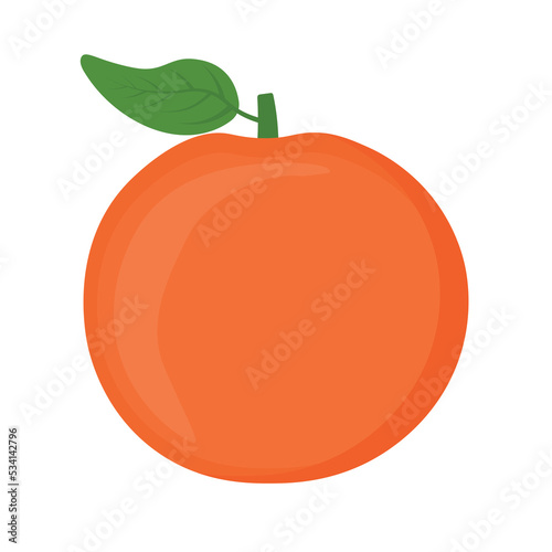 Fresh Cartoon Orange Fruit in Animated Vector Icon Clipart