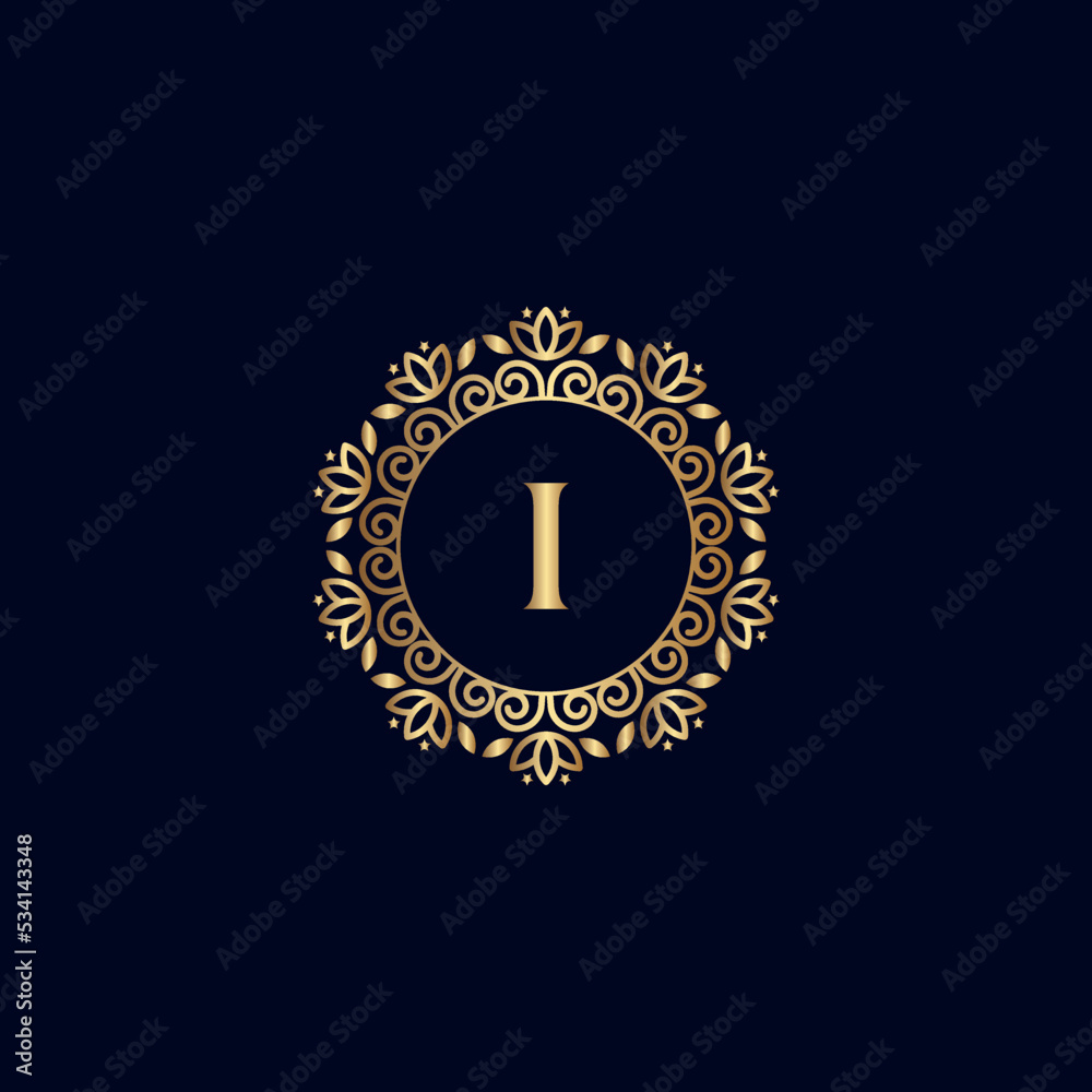 GOLD ROYAL LOGO BEAUTY LUXURY LETTER I GOLD ROYAL LOGO BEAUTY LUXURY LETTER I