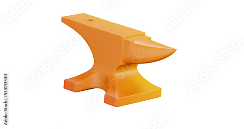 3D cartoon user interface illustration of a Avnil or heavy weight icon on an isolated background. With studio lighting and a gradient colourful texture. 3D rendering