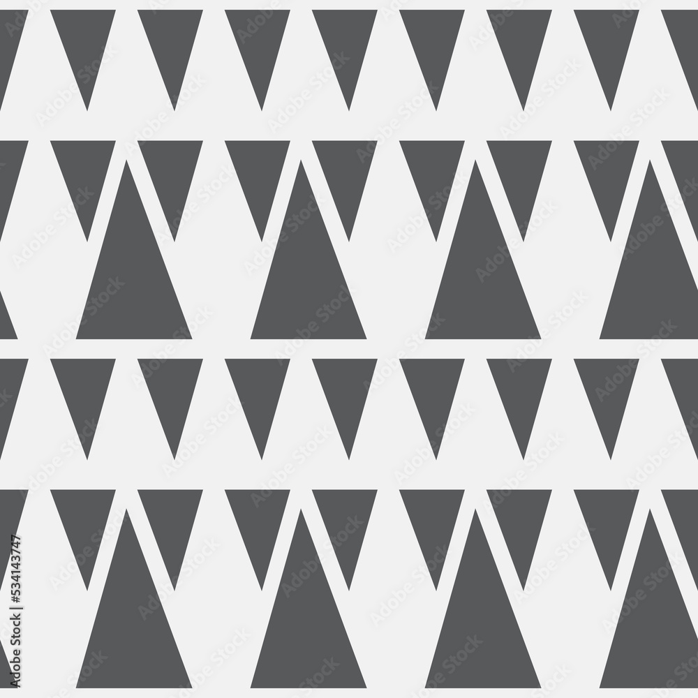 Fototapeta premium Seamless geometric black and white pattern of triangles