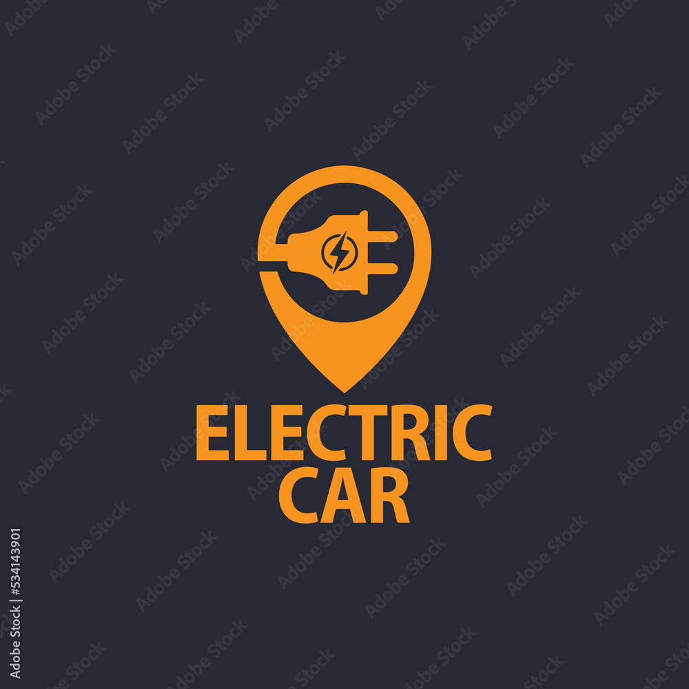 electric car logo vector