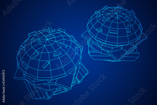 Hamburger or cheeseburger wireframe low poly mesh