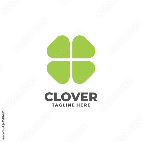 Clover simple flat logo design vector
