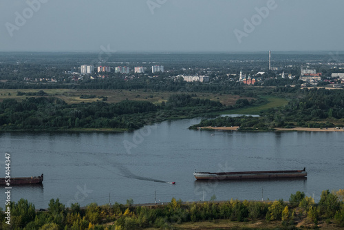 View of the Volga from the top of the embankment in Nizhny Novgorod