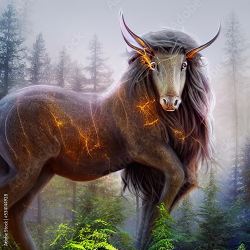 Fantasy creature  mystical animal  digital illustration.