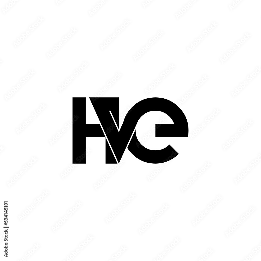 hve lettering initial monogram logo design hve lettering initial monogram logo design