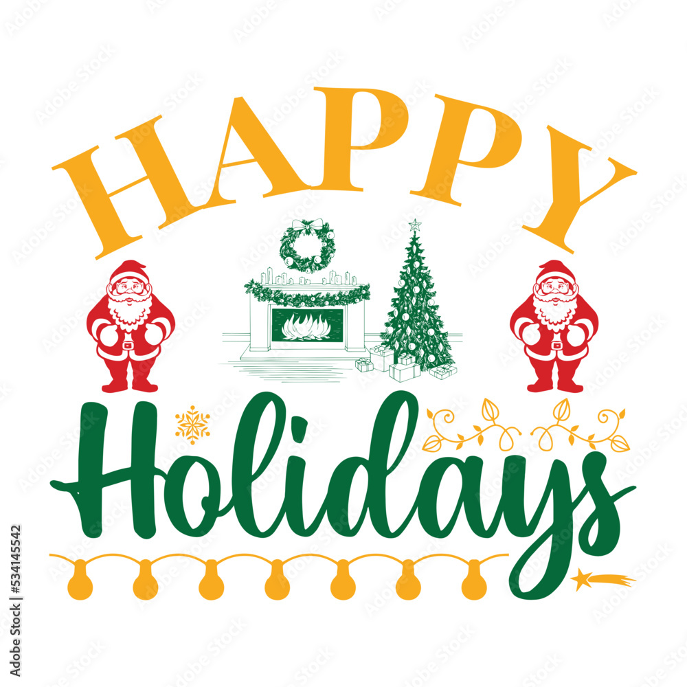 Fototapeta premium Christmas Typography T-shirt Design