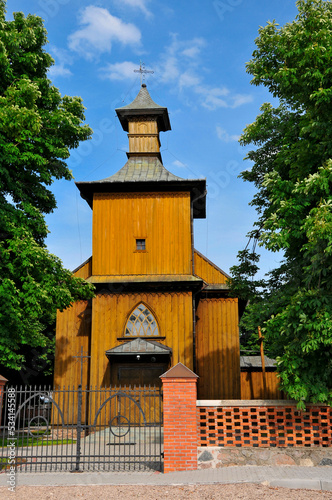 St. Leonard`s Church in Chociszewo, village in Masovia voivodeship. Poland photo