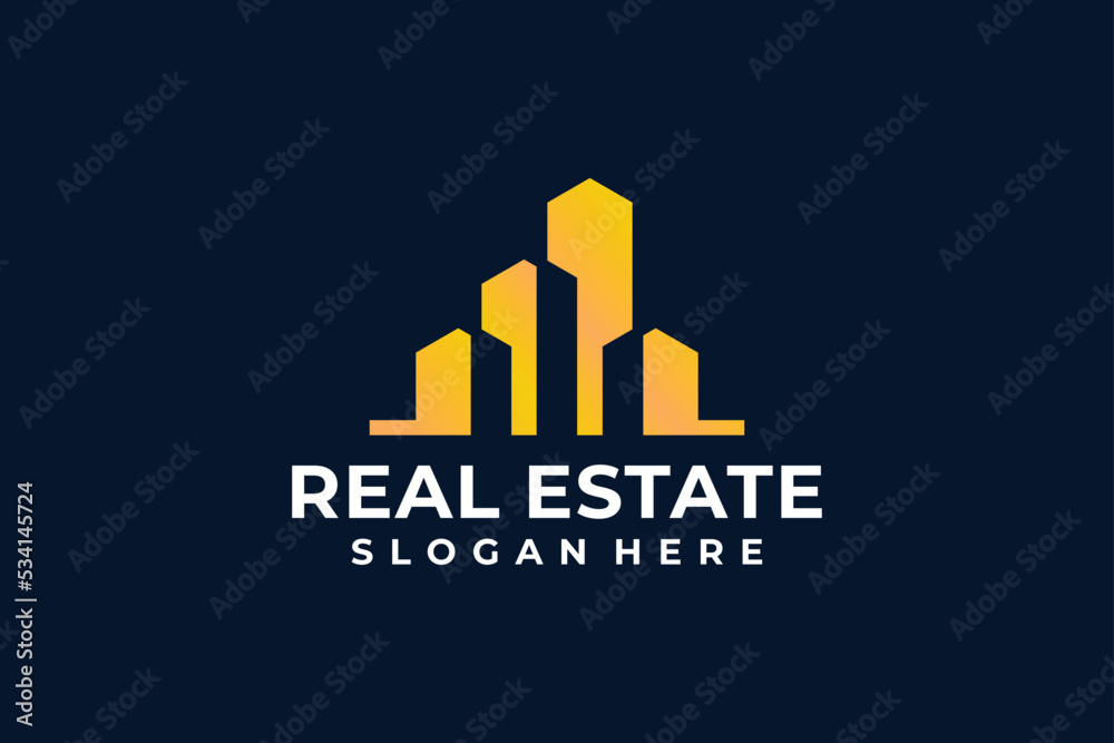 Luxury real estate property residential logo design