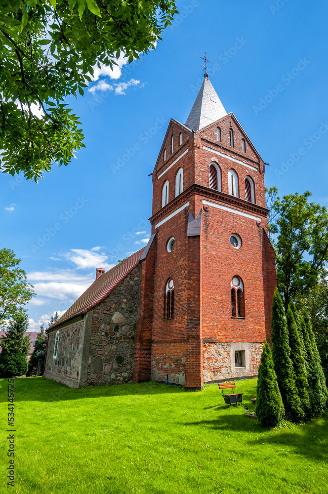 Mary Queen of the Holy Rosary Church in Bezrzecze, West Pomeranian Voivodeship, Poland.