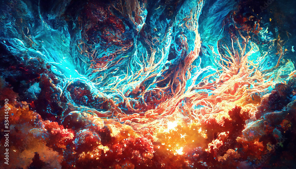 Obraz premium Universe Bigbang Imagination Abstract Art Illustration