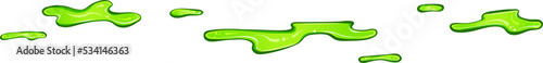 Green paint spots blots. Vector dripping liquid isolated on white. Colored slime drops. Leaking paint abstract blob