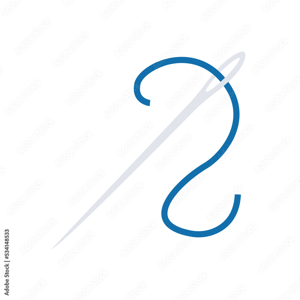 sewing needle vector emoji symbol sign blue thread sewing needle vector emoji symbol sign blue thread